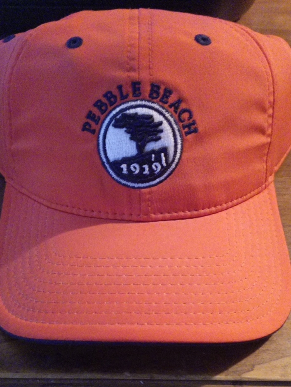 Pebble Beach Orange Embroidered Logo Cap